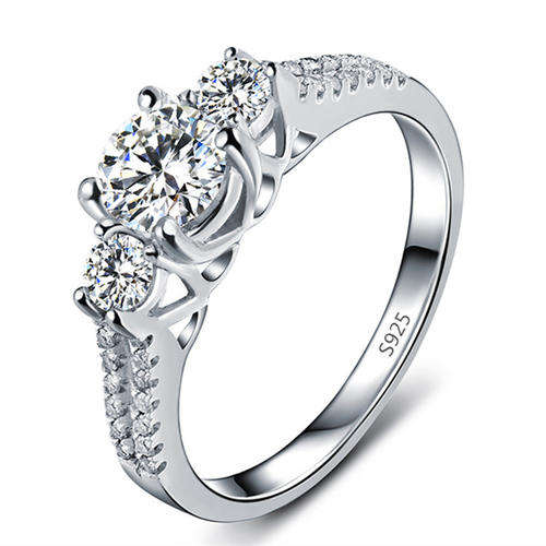 Exceptional!!! Simulated Diamond Ring with Accents Engagement Ring - Size7 /O/17.3mm