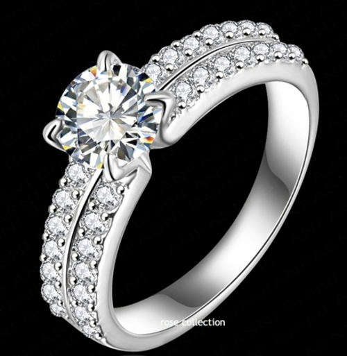 Sensational!!! Simulated Diamond Ring with Accents Engagement Ring - Size7 /O/17.3mm