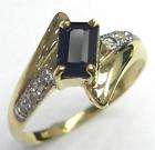 BRILLIANT 10KT YELLOW GOLD NATURAL SAPPHIRE & DIAMOND RING ***