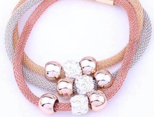 Beautiful! New Magnetic 3 Tone bracelet 20.5cm-Exquisite!