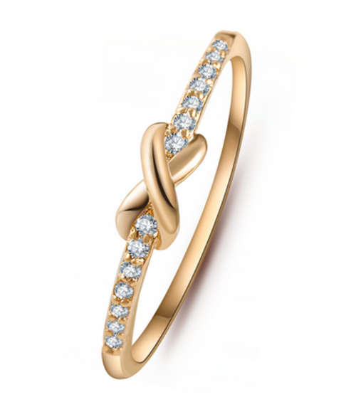OUT OF THIS WORLD GOLD PLATED SIMULATED DIAMOND CROSS INFINITY RING SIZE 7/ 17.3MM/O