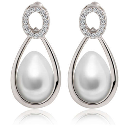 SPARKLING!! SILVER PLATED WITH SIMULATED DIAMOND EARRING - ERV R1599