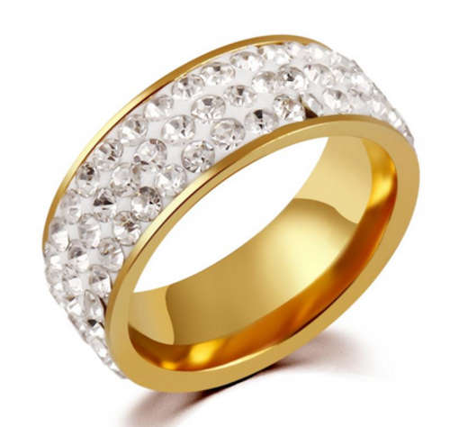 MARVELLOUS!! YELLOW GOLD PLATED WITH SIMULATED DIAMOND RING SIZE 7/17.3MM/O