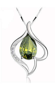 EXTRAORDINARY!! WHITE GOLD PLATED SIMULATED DIAMOND NECKLACE PENDANT