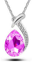 EXTRAORDINARY!! WHITE GOLD PLATED SIMULATED DIAMOND NECKLACE PENDANT