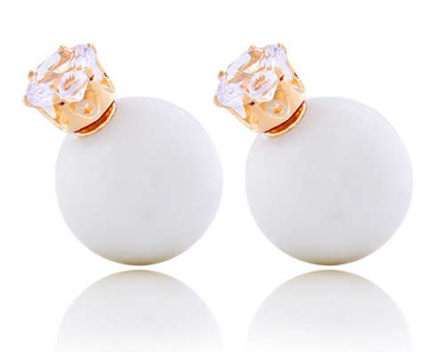MIND-BOGGLING!! PEARL SHAPE SIMULATED DIAMOND EARRING ERV R999