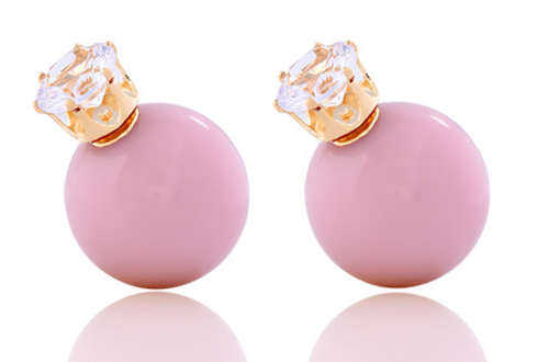 MIND-BOGGLING!! PEARL SHAPE SIMULATED DIAMOND EARRING ERV R999