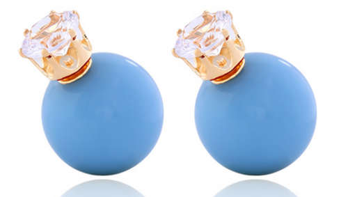 MIND-BOGGLING!! PEARL SHAPE SIMULATED DIAMOND EARRING ERV R999