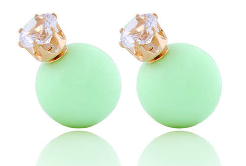 MIND-BOGGLING!! PEARL SHAPE SIMULATED DIAMOND EARRING ERV R999