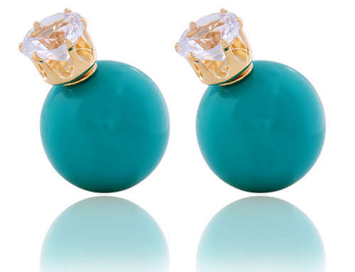 MIND-BOGGLING!! PEARL SHAPE SIMULATED DIAMOND EARRING ERV R999