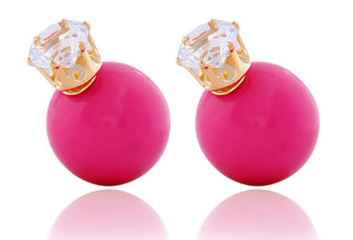 MIND-BOGGLING!! PEARL SHAPE SIMULATED DIAMOND EARRING ERV R999