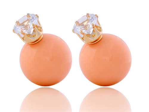MIND-BOGGLING!! PEARL SHAPE SIMULATED DIAMOND EARRING ERV R999