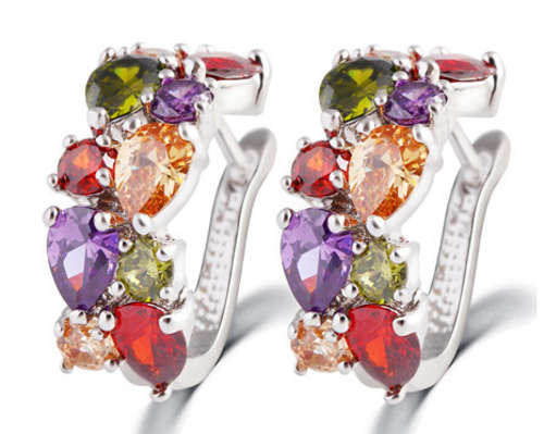 PHENOMENAL!! SILVER PLATED WITH SIMULATED DIAMOND EARRING ERV R999