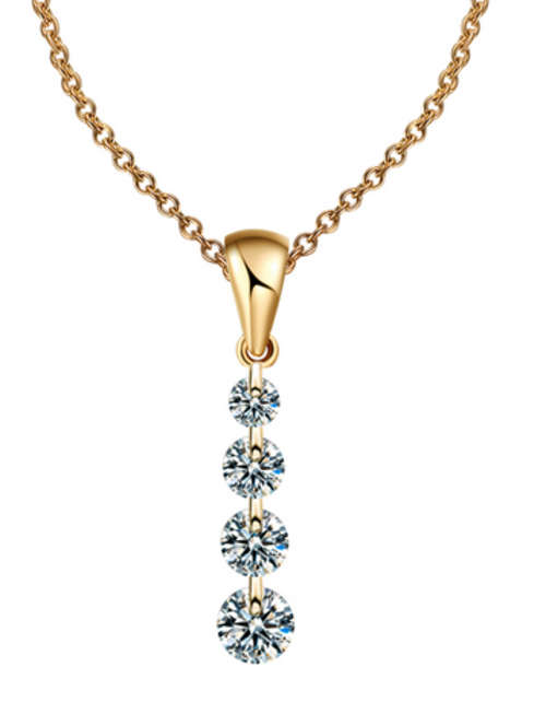 STUNNING!! YELLOW GOLD PLATED WITH SIMULATED DIAMOND NECKLACE PENDANT ERV R999