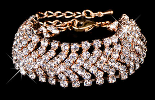 HEADTURNER!! YELLOW GOLD PLATED WITH SIMULATED DIAMOND BRACELET ERV R999