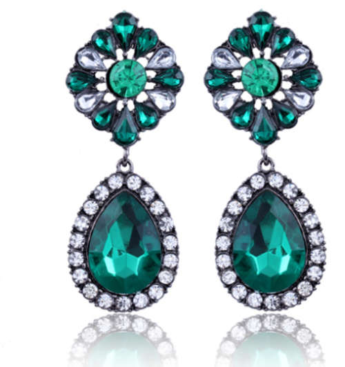 PHENOMENAL!! SILVER PLATED WITH SIMULATED DIAMOND EARRING ERV R999