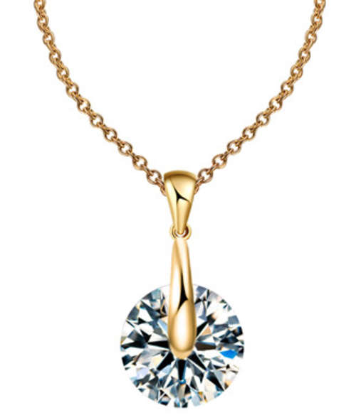EXQUISITE!! YELLOW GOLD PLATED WITH SIMULATED DIAMOND NECKLACE ERV R999