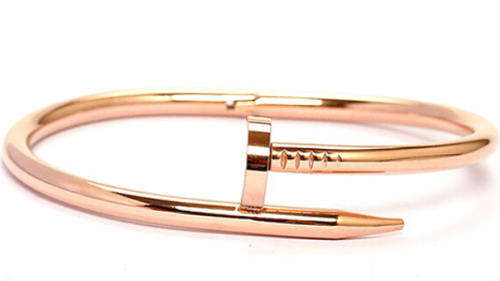 BREATHTAKING!! ROSE GOLD PLATED NAIL STYLE BRACELET ERV R999