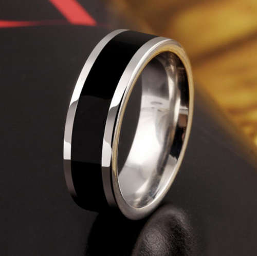 PHENOMENAL!! UNISEX STAINLESS STEEL AND TITANIUM RING SIZE 9/19 MM/R 1/2