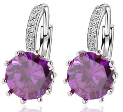 PHENOMENAL!! SILVER PLATED WITH SIMULATED DIAMOND EARRING