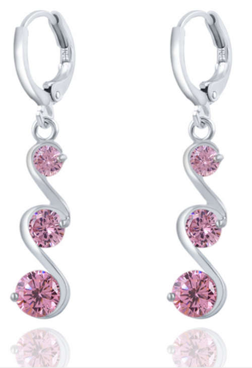 PHENOMENAL!! SILVER PLATED WITH SIMULATED DIAMOND EARRING