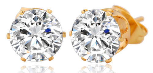 PHENOMENAL!! GOLD PLATED WITH SIMULATED DIAMOND EARRING