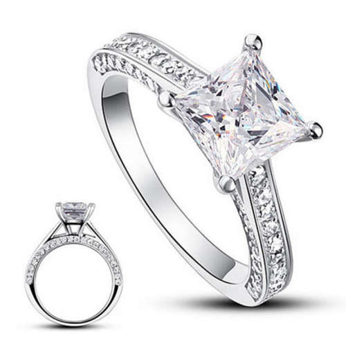 PHENOMENAL!! STERLING SILVER WITH 1.5CT LAB CREATED DIAMOND RING SIZE 9/19 MM/R 1/2