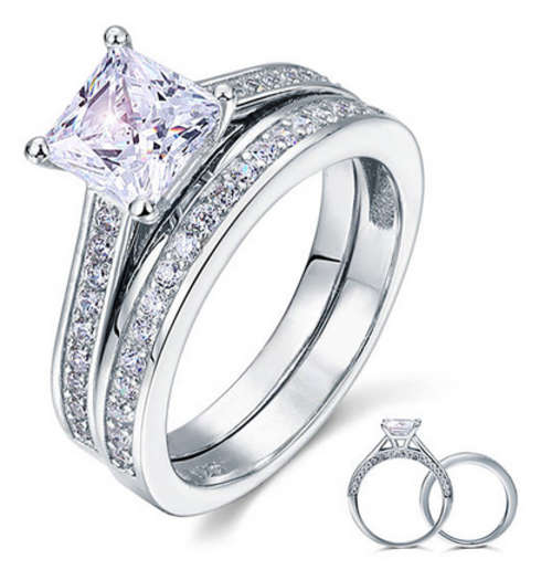 PHENOMENAL!! STERLING SILVER WITH 1.5CT LAB CREATED DIAMOND RING SIZE 6/16.5 MM/L 1/2