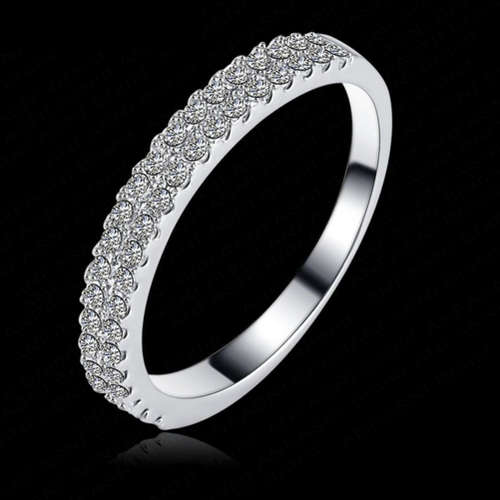 PHENOMENAL!! WHITE GOLD PLATED WITH SIMULATED DIAMOND RING SIZE 6/16.5 MM/L 1/2