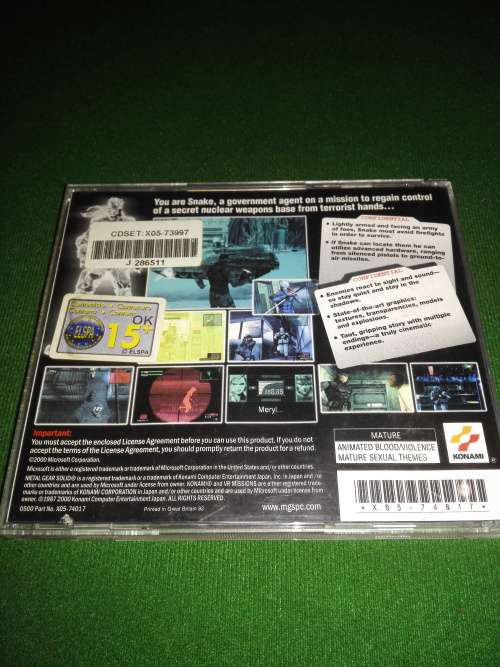 Metal Gear Solid(PC) 2disks
