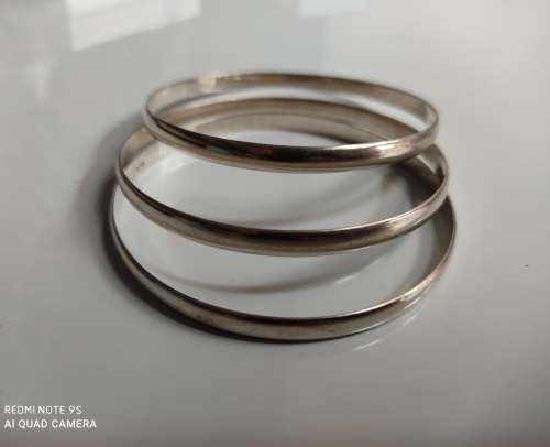 3 sterling silver ladies bangles