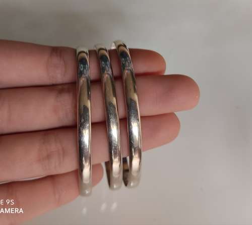 3 sterling silver ladies bangles