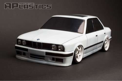 APlastics BMW e30 4 door sedan 1/10 scale RC clear body