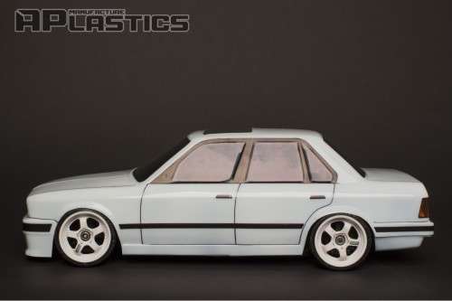 APlastics BMW e30 4 door sedan 1/10 scale RC clear body