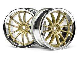 HPI WORK XSA 02C WHEEL 26MM CHROME/GOLD 3mm,6mm set of 4