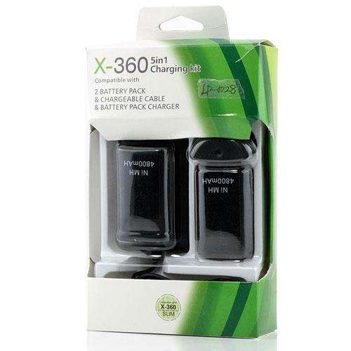 Dual Play and Charge For xbox 360 x2 4800mah battery packs + x 2 chargers