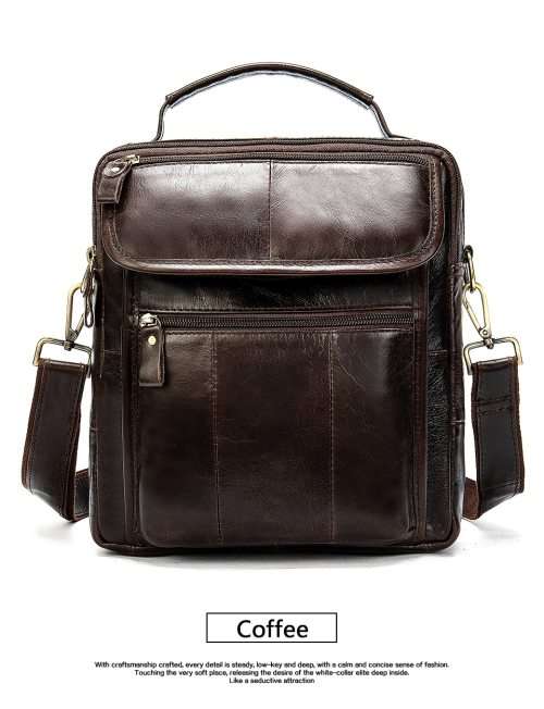Mens genuine Leather Messenger/Crossbody Bag