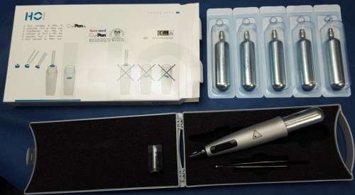 NEVER USED!!BRAND NEW!!  CRYOPEN + 6 x N2O CARTRIDGES FOR ISRAELI ONLY!!