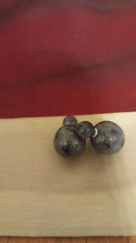 Double Two Sides Gift Ball Beads Ear Stud Plug Bubble Earrings
