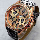 Trendy Rose Golden Stainless Steel Crystal Dial Mens Womens Ladies Watch