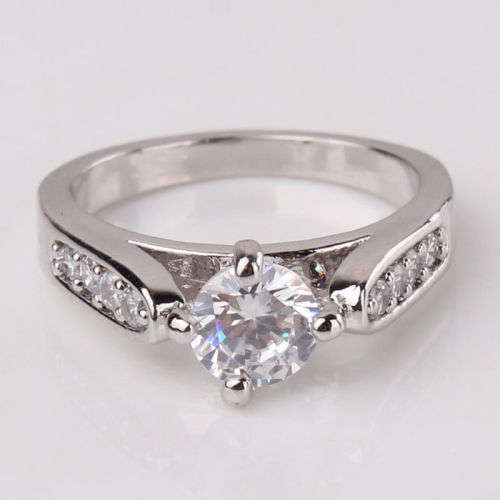 18k white gold filled Fascinating white sapphire Ring Sz9
