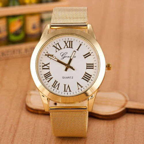 Geneva Womes Mens Watcthes Quartz Stainless Steel Casual Wrist Watch