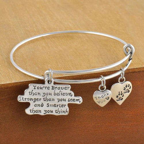Daughter Sister Friends Gifts Bangle Bracelet Love Words Charm Jewellery
