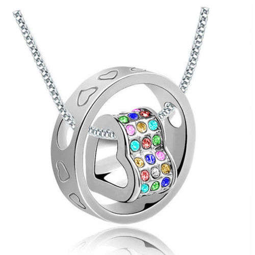 Crystal Charm Pendant Chain Necklace