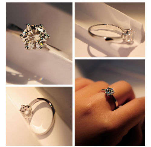 18k white gold filled Sweet heart white sapphire ring Sz9