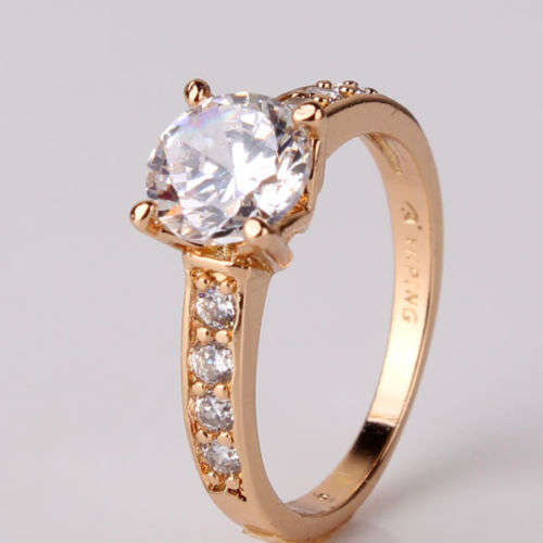 18k gold filled white sapphire ring Sz8-SzQ