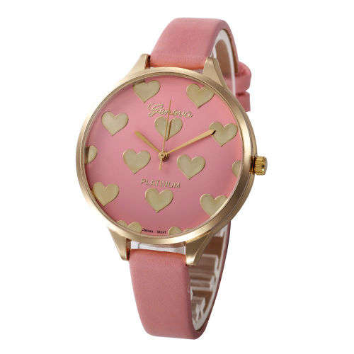 Geneva Lady Stainless Steel Diamond Watch PNK