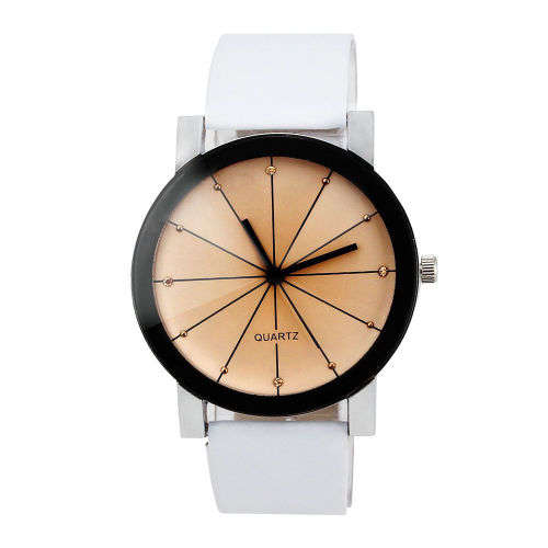 Stainless Steel Leather Sports Watch Quartz
