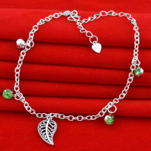 925 silver crystal chain Bracelet Anklet