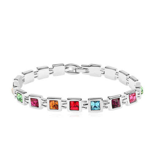 Multi Color Swarovski Crystal Elements Tennis Bracelet